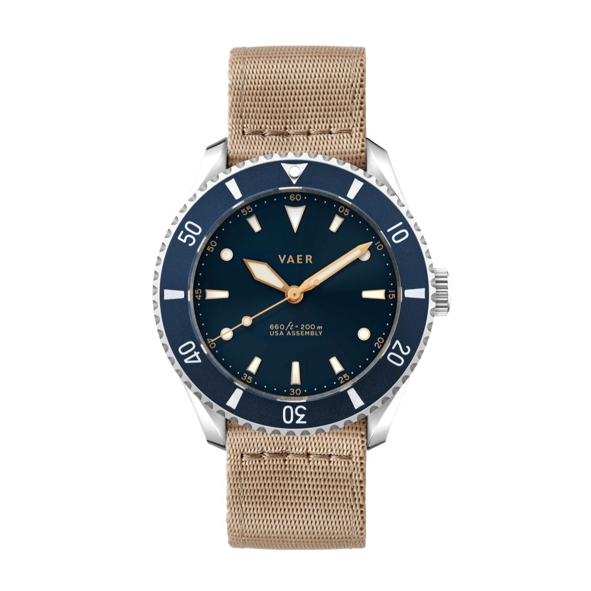 VAER D4 Meridian Solar Diver 38mm 20ATM Sapphire Glass USA Assembled