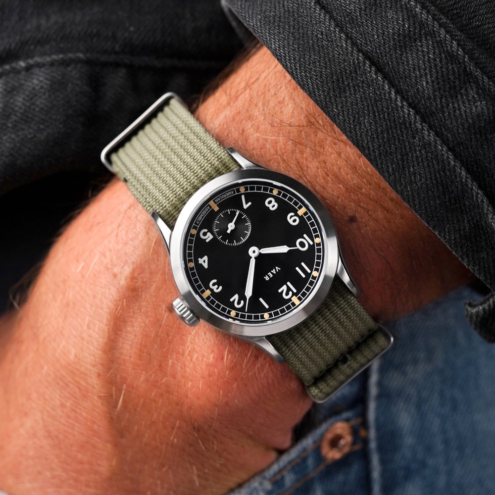 VAER | C3 Dirty Dozen Field Watch: 10ATM, Sapphire Glass, Amertiquartz