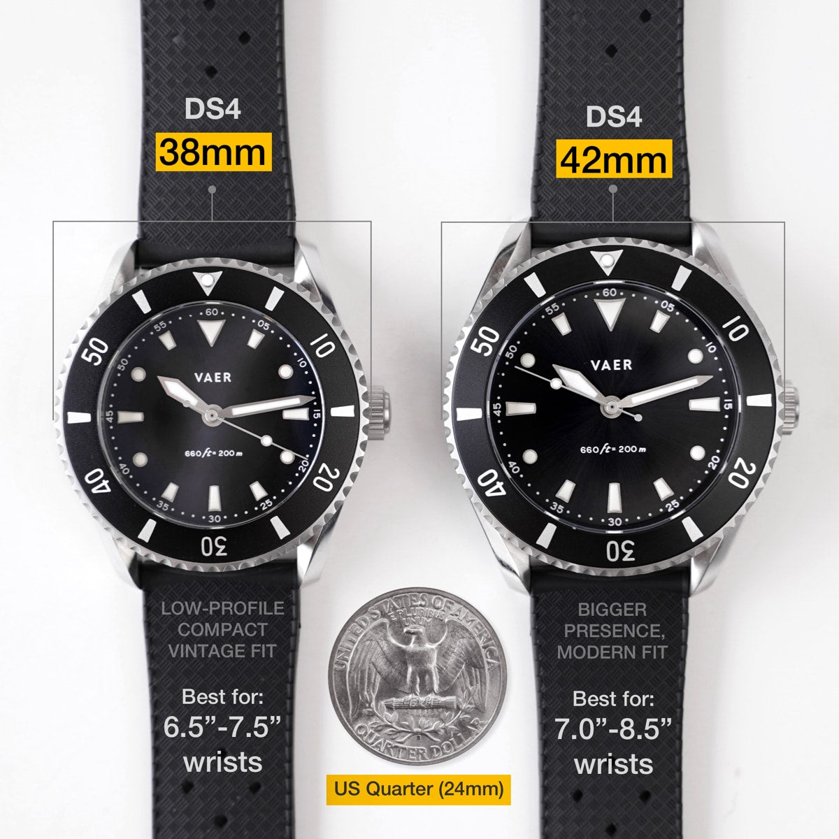 VAER | DS4 Meridian Solar Diver: 38mm, 20ATM, Sapphire Glass, USA