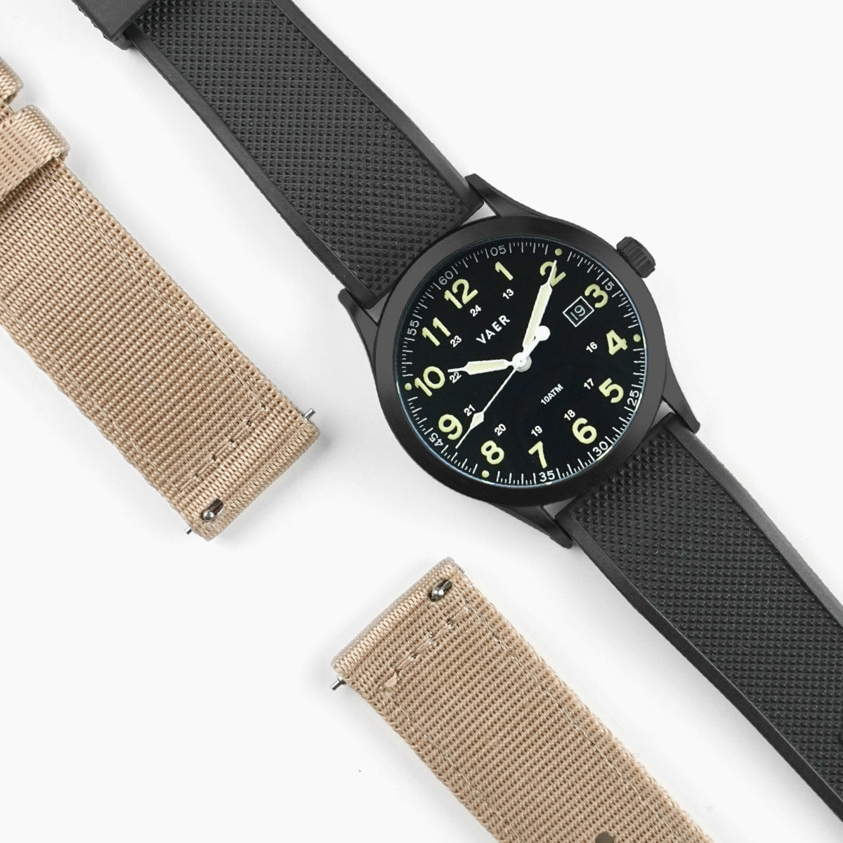 VAER S3 Tactical Field 10ATM Sapphire Glass 2x Straps